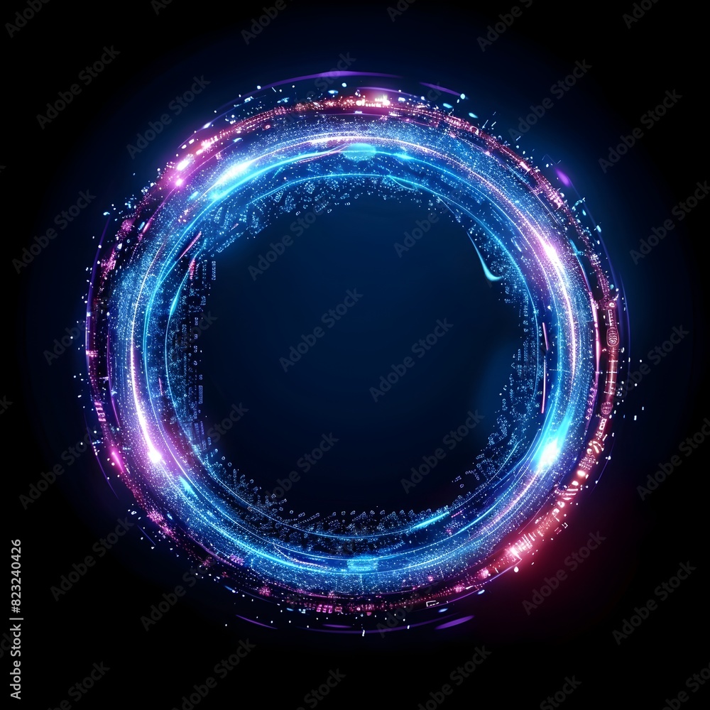 Poster mesmerizing futuristic digital frame with holographic glow and sleek modern design isolated on plain
