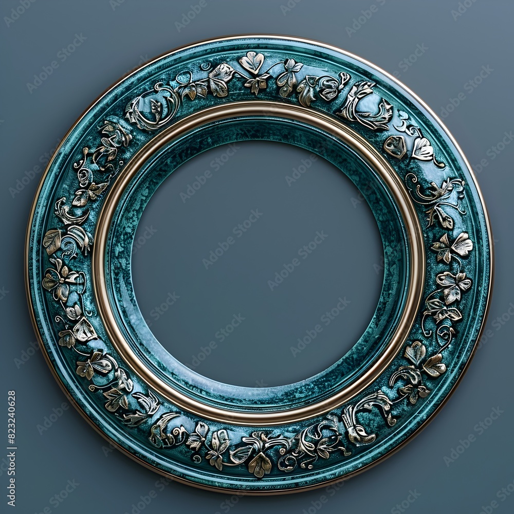 Poster handcrafted ceramic frame with intricate patterns and glossy finish representing artisanal craftsman