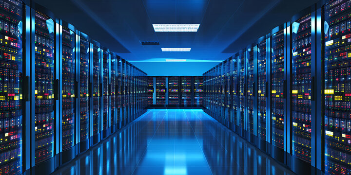 Modern Server Room with Computer Storage