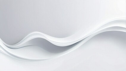 Abstract white wave lines background with copy space. Smooth elegant white waves surface