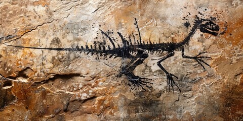 Ancient Dinosaur Fossil Illustration