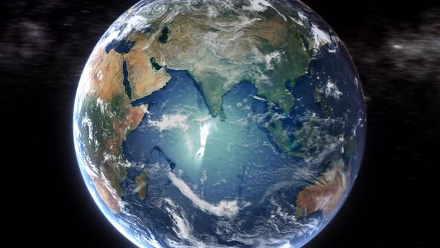 Realistic Earth From Space Zoom In Clouds Togo