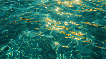 Background of the transparent sea water sparkles