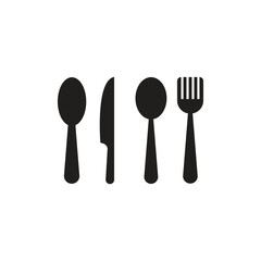 cutlery icon in flat style with background.