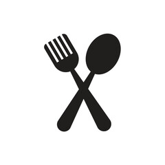 Flat fork and knife icon symbol vector Illustration