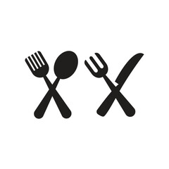 Flat Cutlery icon symbol vector Illustration