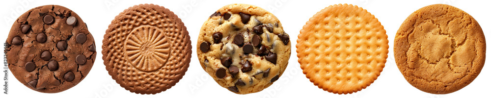 Poster cookie png element set on transparent background