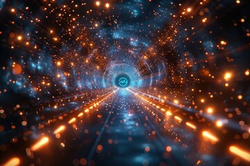 Obraz premium Electronic data transmission tunnel