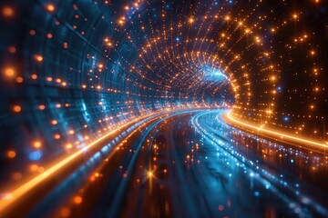 Obraz premium Electronic data transmission tunnel
