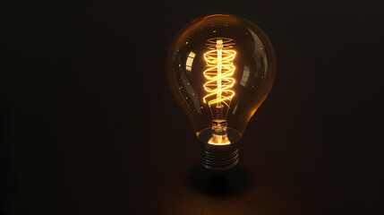 light bulb with glowing spiral