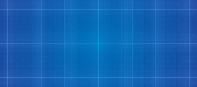 Blueprint background vector illustration. Blank grid paper sheet for technology and architecture projects.