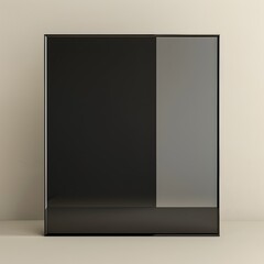 Sleek Black Acrylic Frame with Glossy Finish on Neutral Background Isolated of Contemporary Design Element