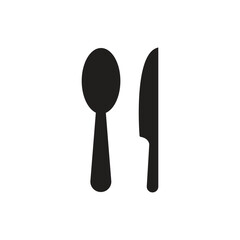 cutlery icon in flat style with background.