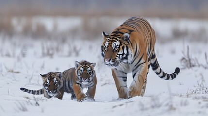 siberian tiger in snow