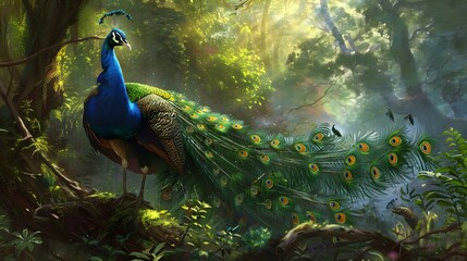 peacocks use their dances and beautiful tails to attract mates and defend their territories in the forest