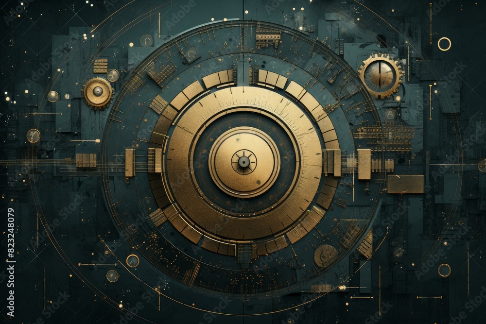 Poster informative tech board background. chip design digital. generate ai