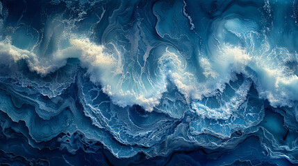 Abstract ocean artwork embodying natural luxury
