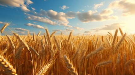 A photo of a golden wheat field ready for harvest.
