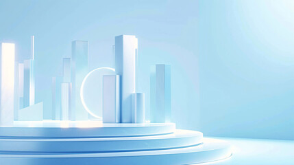 Smart city future technological business building, abstract KV main visual business PPT concept illustration