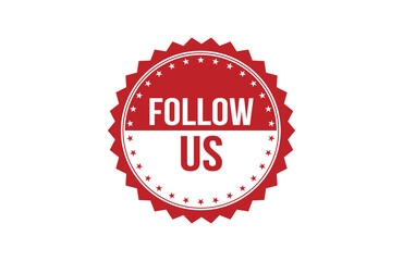 Follow us red ribbon label banner. Open available now sign or follow us tag.