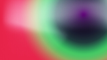 Vibrant grunge grainy background, red green purple noise texture color gradient, backdrop header poster banner design