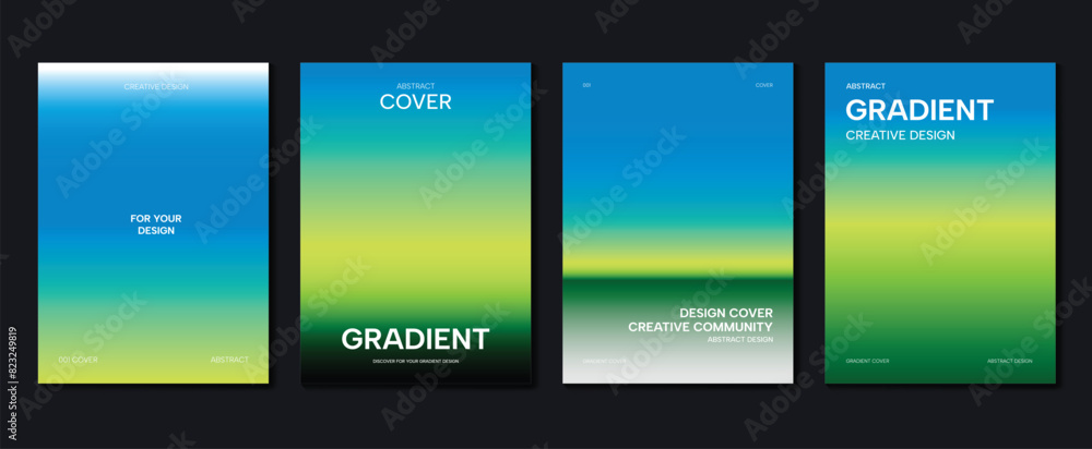 Canvas Prints abstract fluid gradient poster background vector. minimalist style cover template with vibrant persp