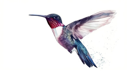 Fototapeta premium Hummingbird watercolor isolated on white background