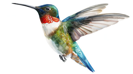 Fototapeta premium Hummingbird watercolor isolated on white background