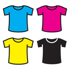 t-shirt simple icon colorful set, vector illustration 
