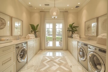 Laundry room with indoor plant accents interior inspiration ideas