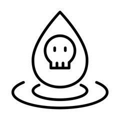 Water pollution icon in thin line style Vector illustration graphic design