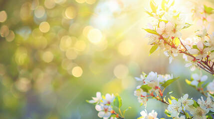 Beautiful blurred spring background image with branche