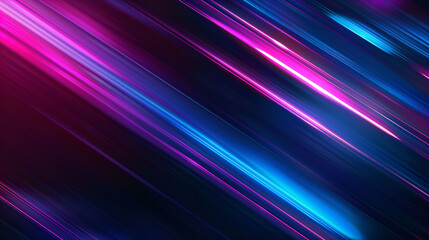 Lights and stripes moving fast on dark background, futuristic technology colorful background