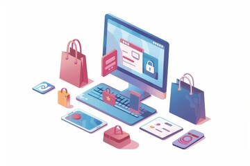 Colorful Ecommerce Illustration