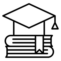 Graduation icon in thin line style Vector illustration graphic design