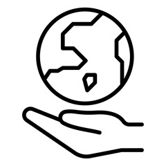 Save the world icon in thin line style Vector illustration graphic design