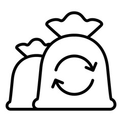 Recycle bag icon in thin line style Vector illustration graphic design