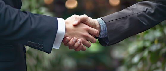 Professional handshake between two men in suits