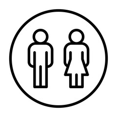 Toilet icon in thin line style Vector illustration graphic design