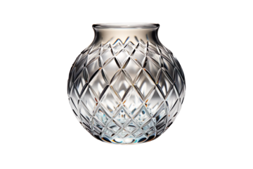 Crystal Vase isolated on transparent background.