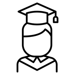 Graduate icon in thin line style Vector illustration graphic design
