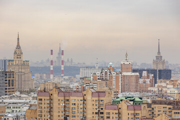 Obraz premium Russia. Moscow. View of the Moscow building from the top point