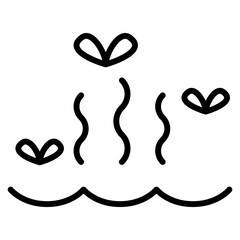 Water pollution icon in thin line style Vector illustration graphic design