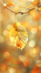Beautiful autumn background, close-up of yellow leaves