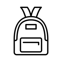 School bag icon in thin line style Vector illustration graphic design