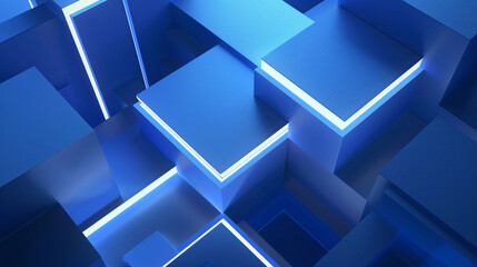 Abstract neon glowing geometric lines 3D rendering business background