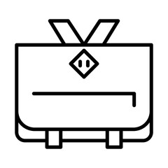 School bag icon in thin line style Vector illustration graphic design