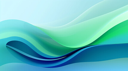 Fototapeta premium Futuristic 3d wavy abstract background, digital green particles concept illustration