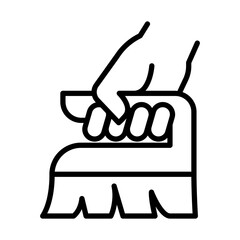 Brush icon in thin line style Vector illustration graphic design