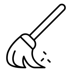Broom icon in thin line style Vector illustration graphic design